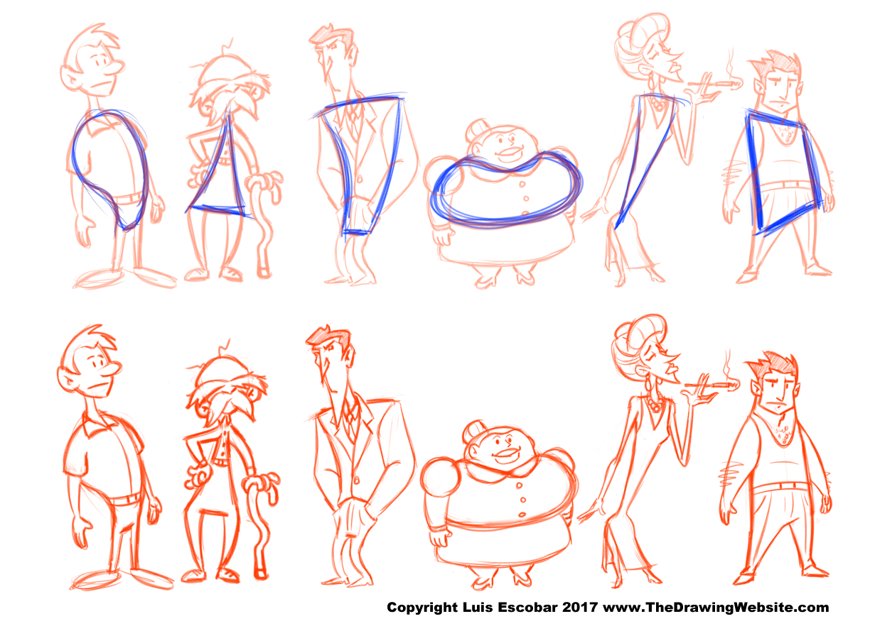 draw cartoon people bodies